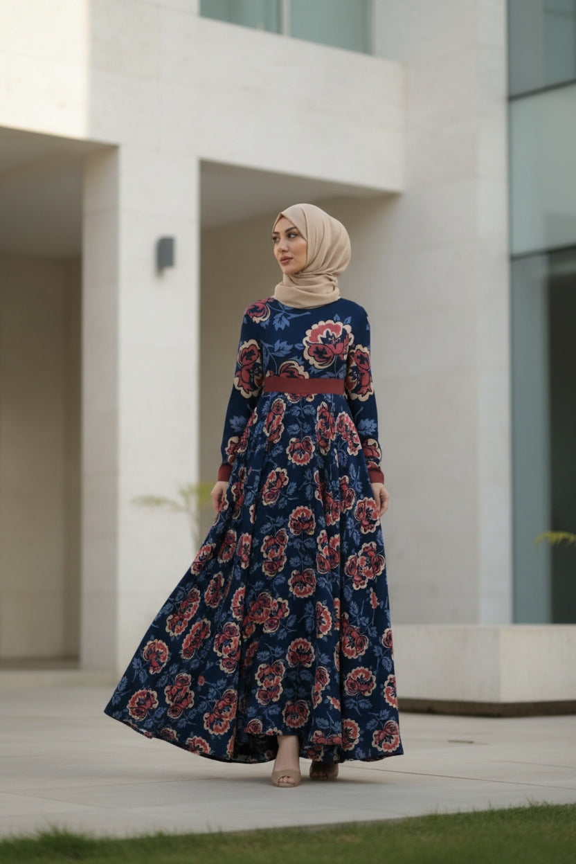 Joella Maxi Blue Dress - Modest Dresses, Abaya, Long Sleeve dress! TOLAVITA Joella Maxi Blue Dress - Modest Dresses, Abaya, Long Sleeve dress! TOLAVITA