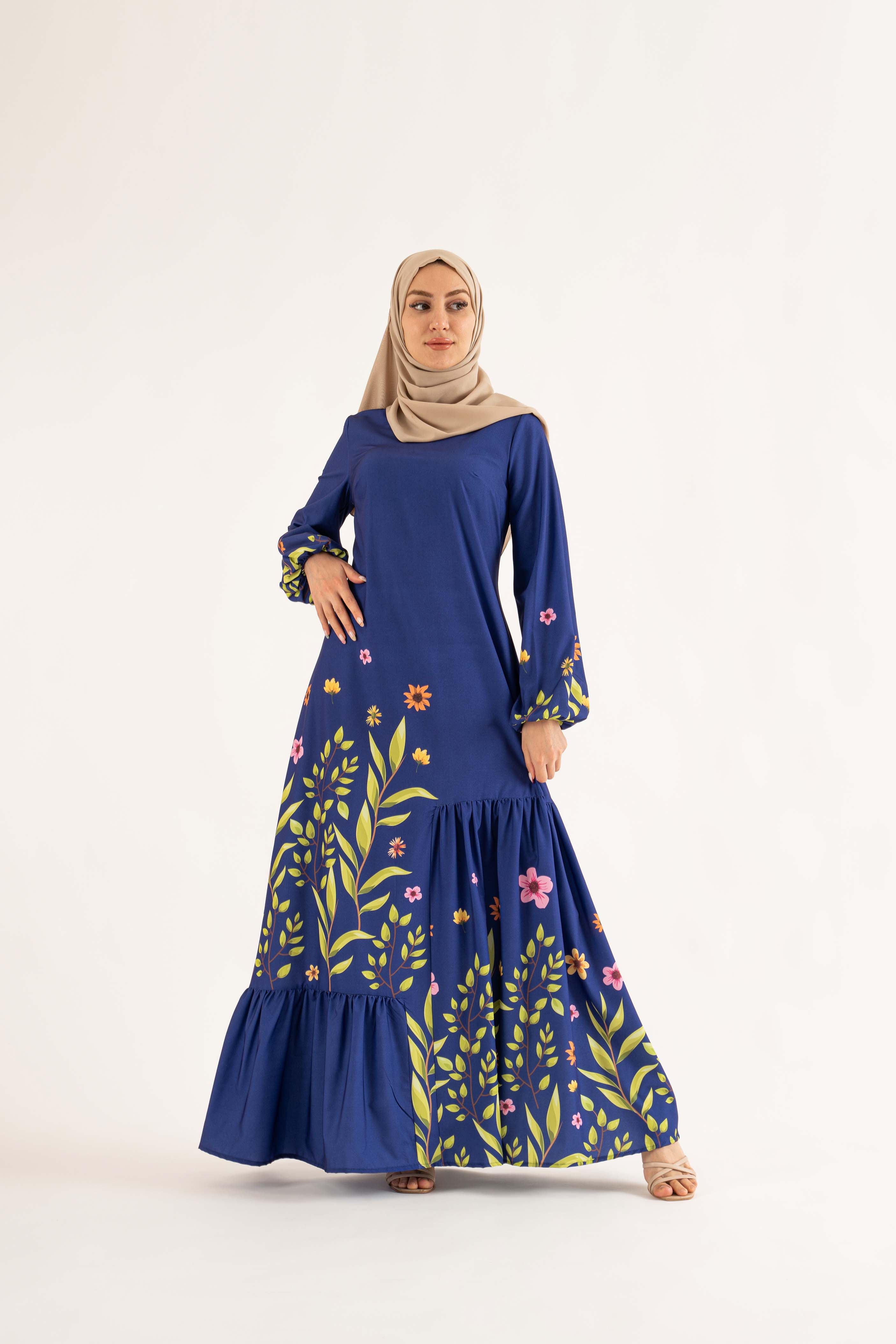 Noora Maxi Dress - Deep Blue - Modest Dresses, Abaya, Long Sleeve TOLAVITA Noora Maxi Dress - Deep Blue - Modest Dresses, Abaya, Long Sleeve TOLAVITA