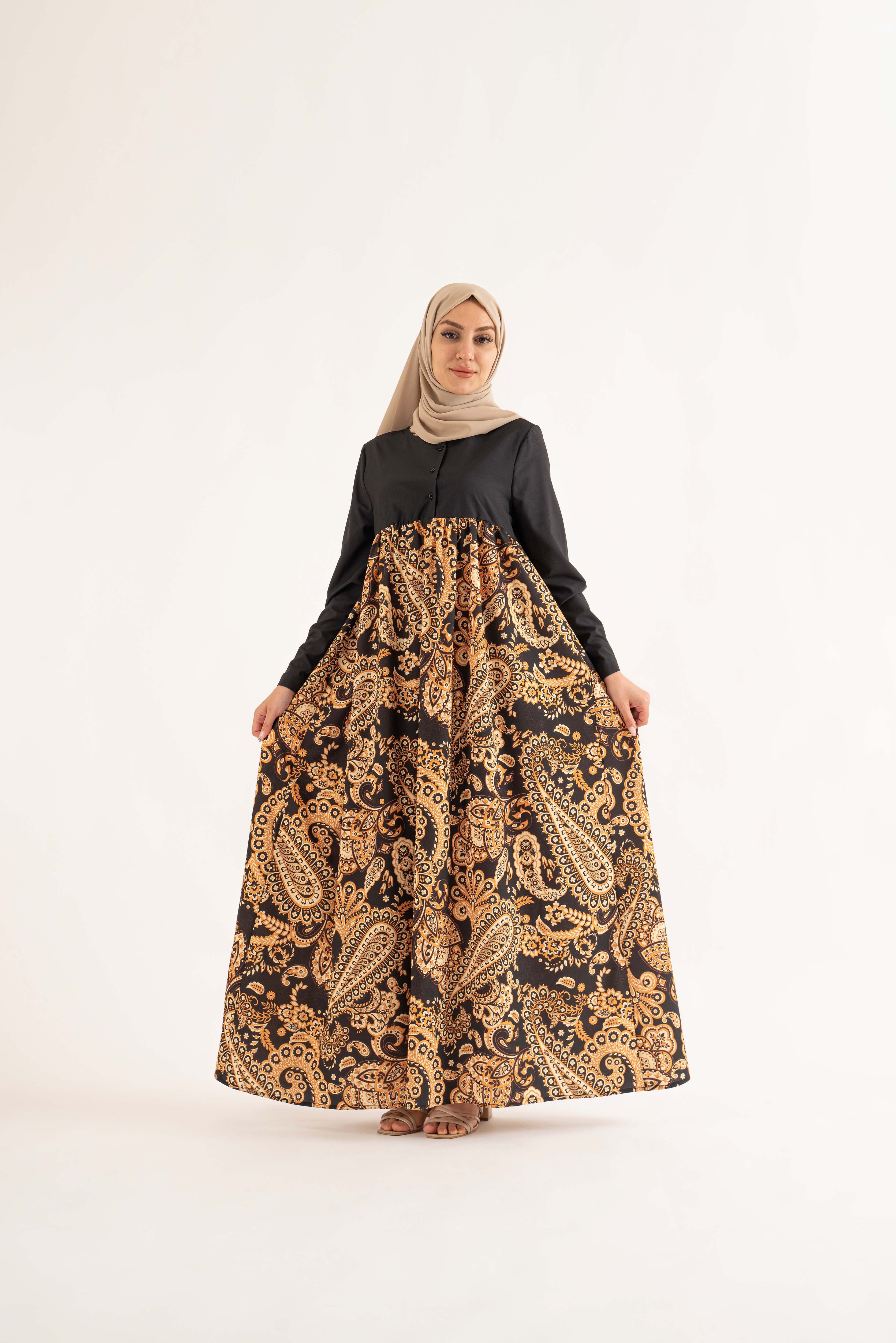 Safa Golden Maxi Dress - Gold - Modest Dresses, Abaya, Long Sleeve TOLAVITA Safa Golden Maxi Dress - Gold - Modest Dresses, Abaya, Long Sleeve TOLAVITA