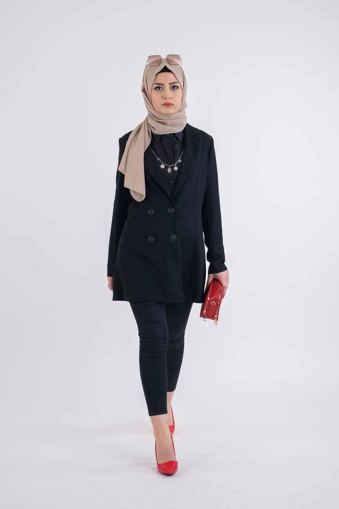 Aiden Black jacket- Modest Dresses, Abaya, Long Sleeve dress
