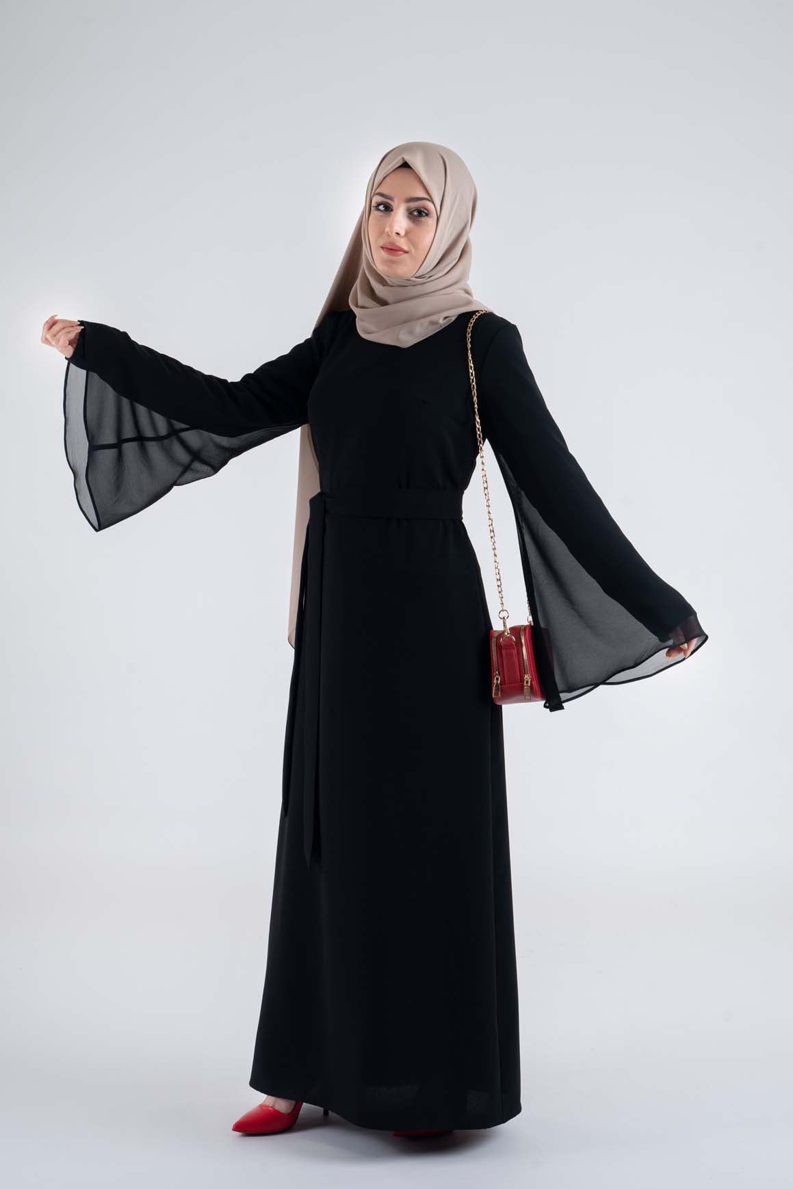 Elegant Black Dress- Modest Dresses, Abaya, Long Sleeve dress! US4 Elegant Black Dress- Modest Dresses, Abaya, Long Sleeve dress! US4