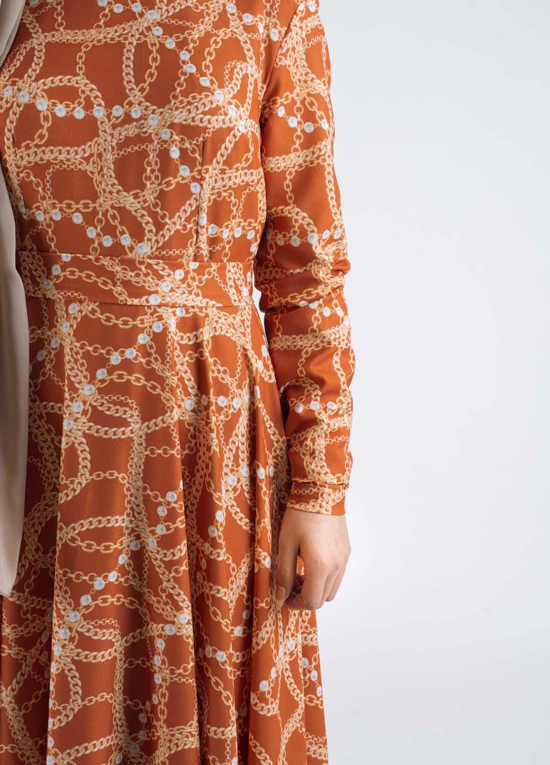 LADIES CHAIN PRINT- Modest Dresses, Abaya, Long Sleeve dress!