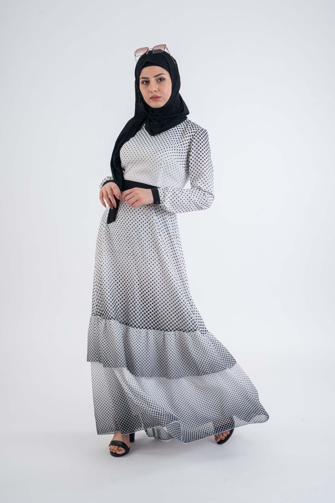 polka dot maxi dress long sleeve Polka dot dress