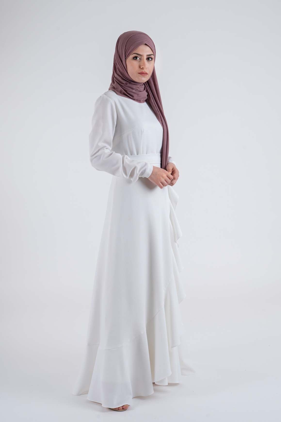 Sarong White dress - Modest Dresses, Abaya, Long Sleeve dress! – TOLAVITA