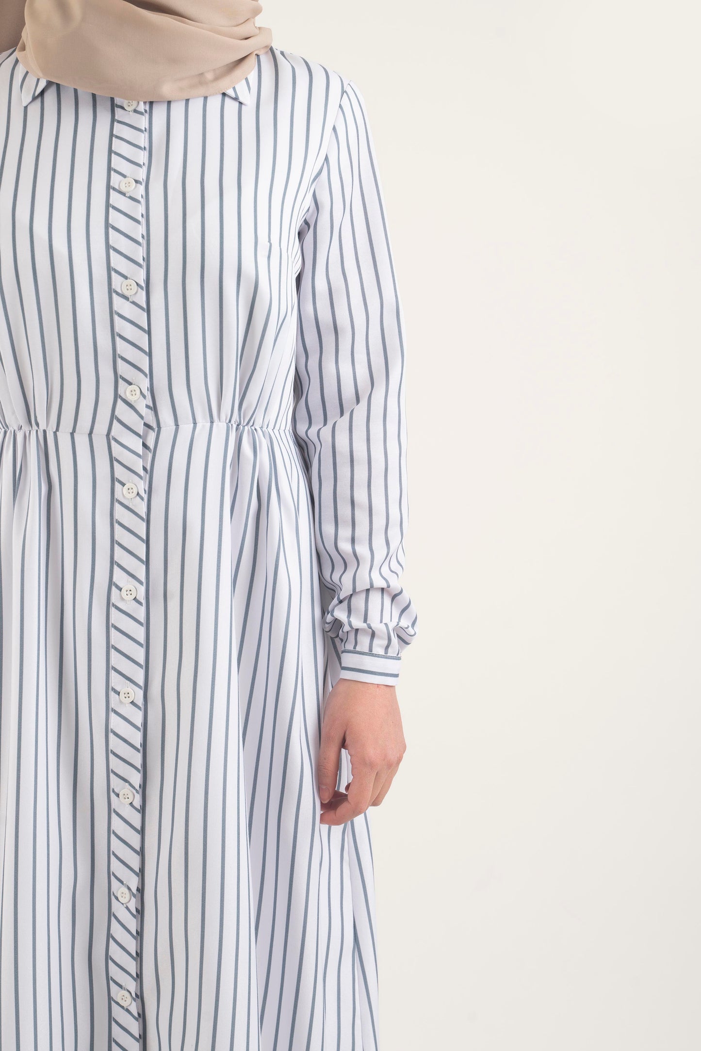 Pencil Stripe Dress - Modest Dresses, Abaya, Long Sleeve dress!