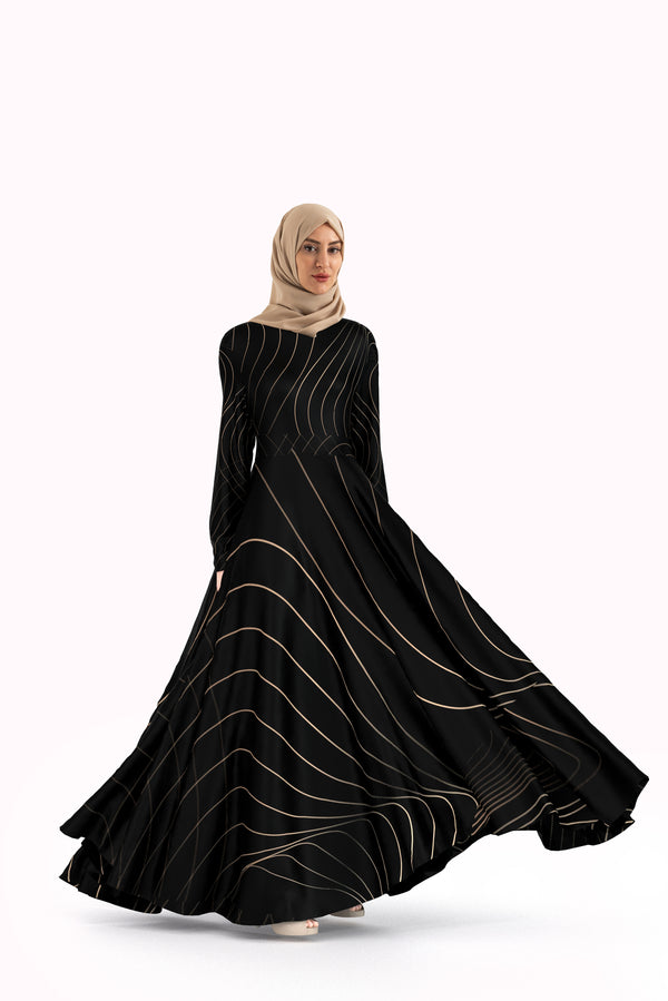 Black Gown Dress Modest Hijab Fashion