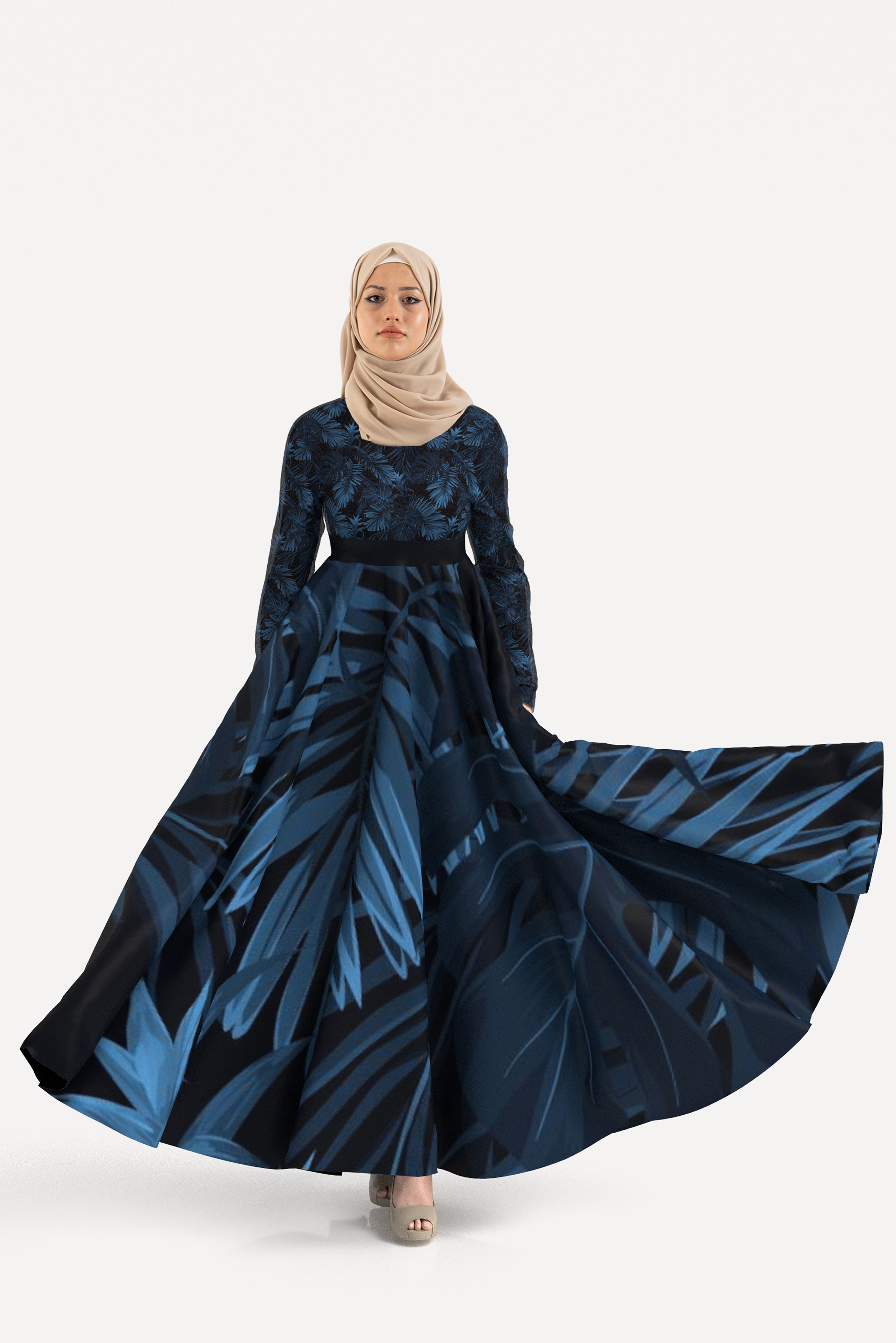Blue Dress- hijab styles- Modest Dresses, Abaya, Long Sleeve dress! US2