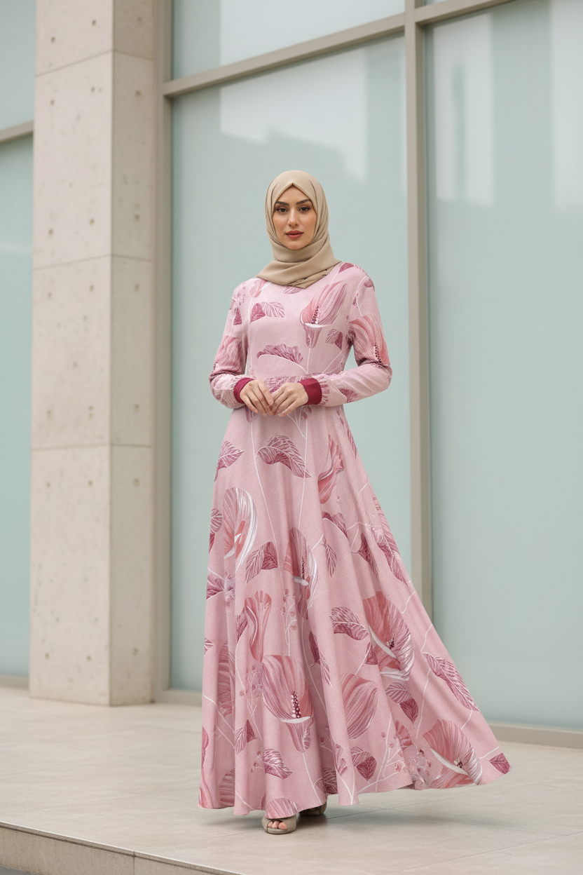 Dusty Rose Dress Modest Hijab Fashion