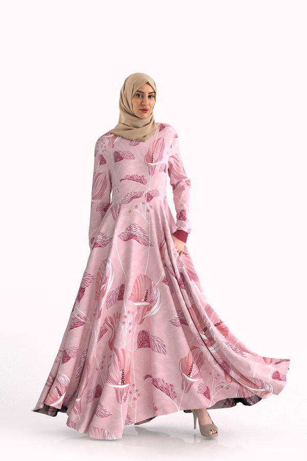 Dusty Rose Dress Modest Hijab Fashion