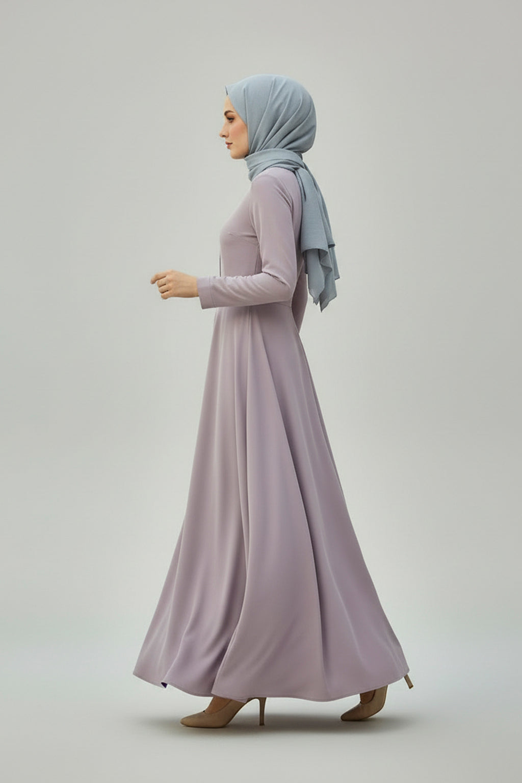 Dusty Lilac Modest Maxi Dress – Soft Elegant Long Dress