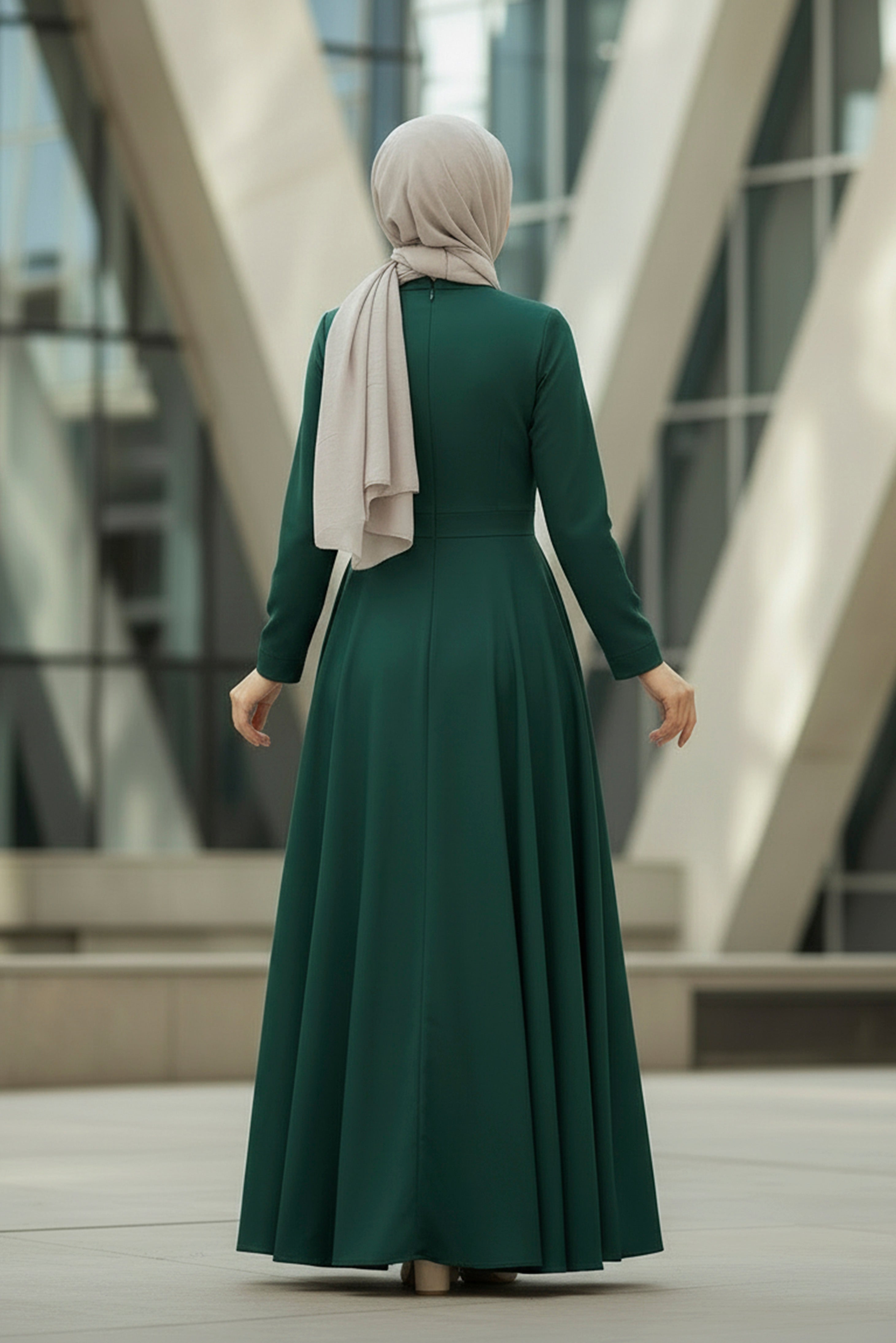 Emerald Green Modest Maxi Dress – Elegant Long Sleeve Dress