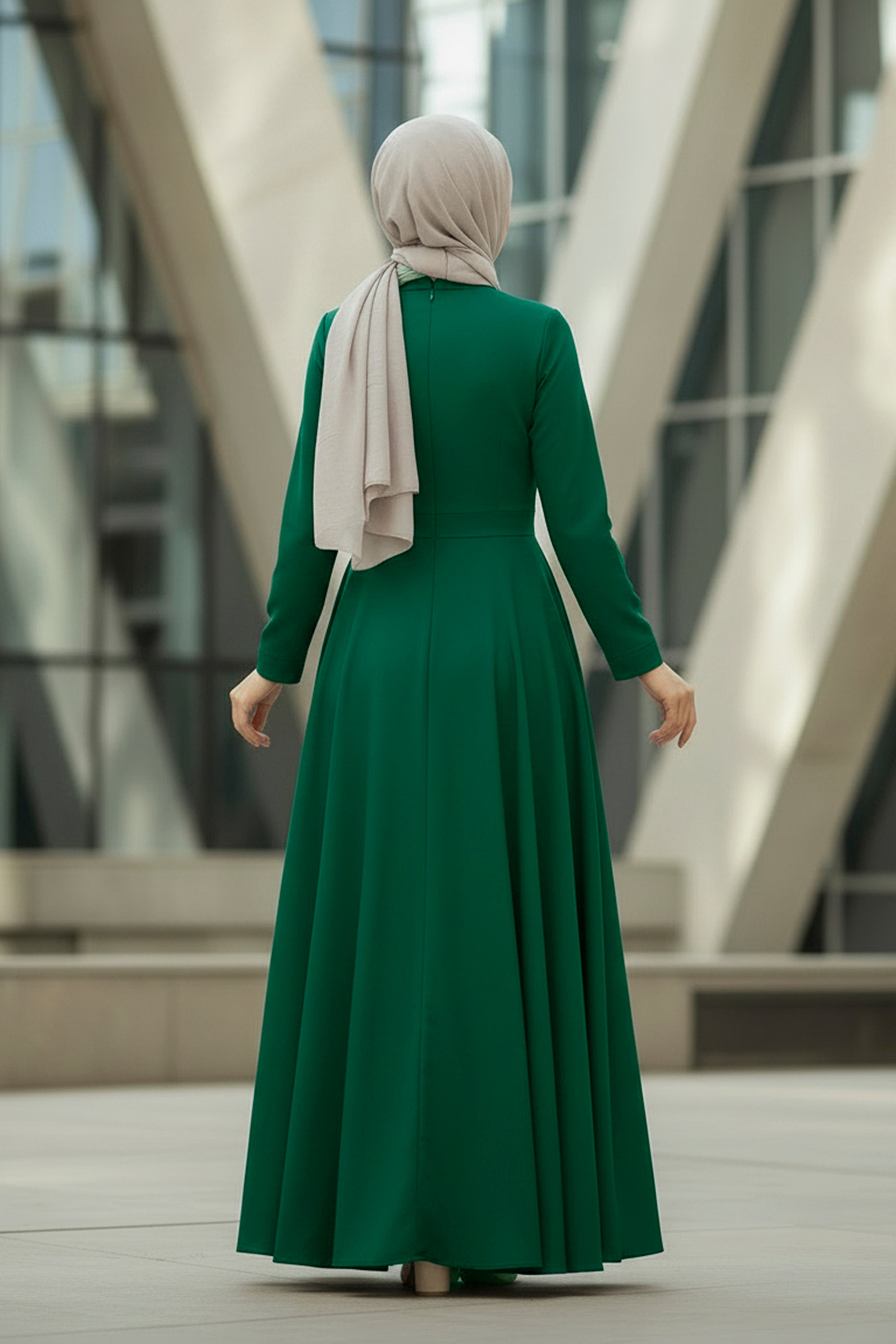 Emerald Green Modest Maxi Dress – Elegant Long Sleeve Dress