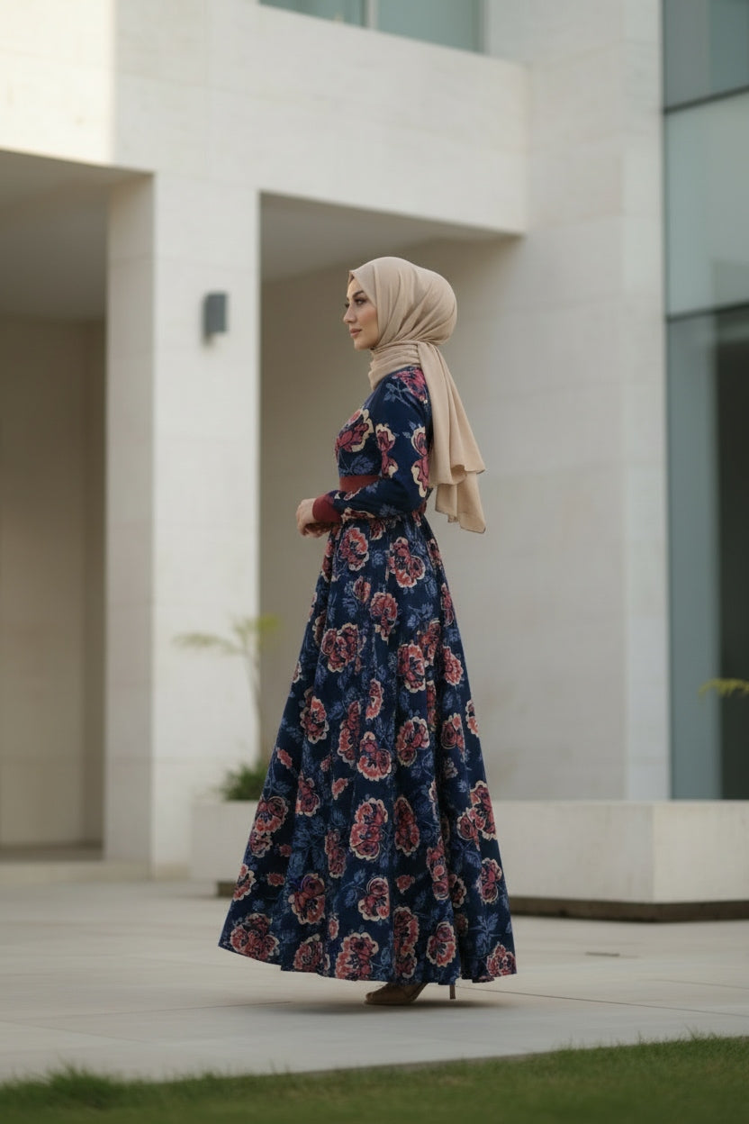 Joella Maxi Blue Dress- hijab styles