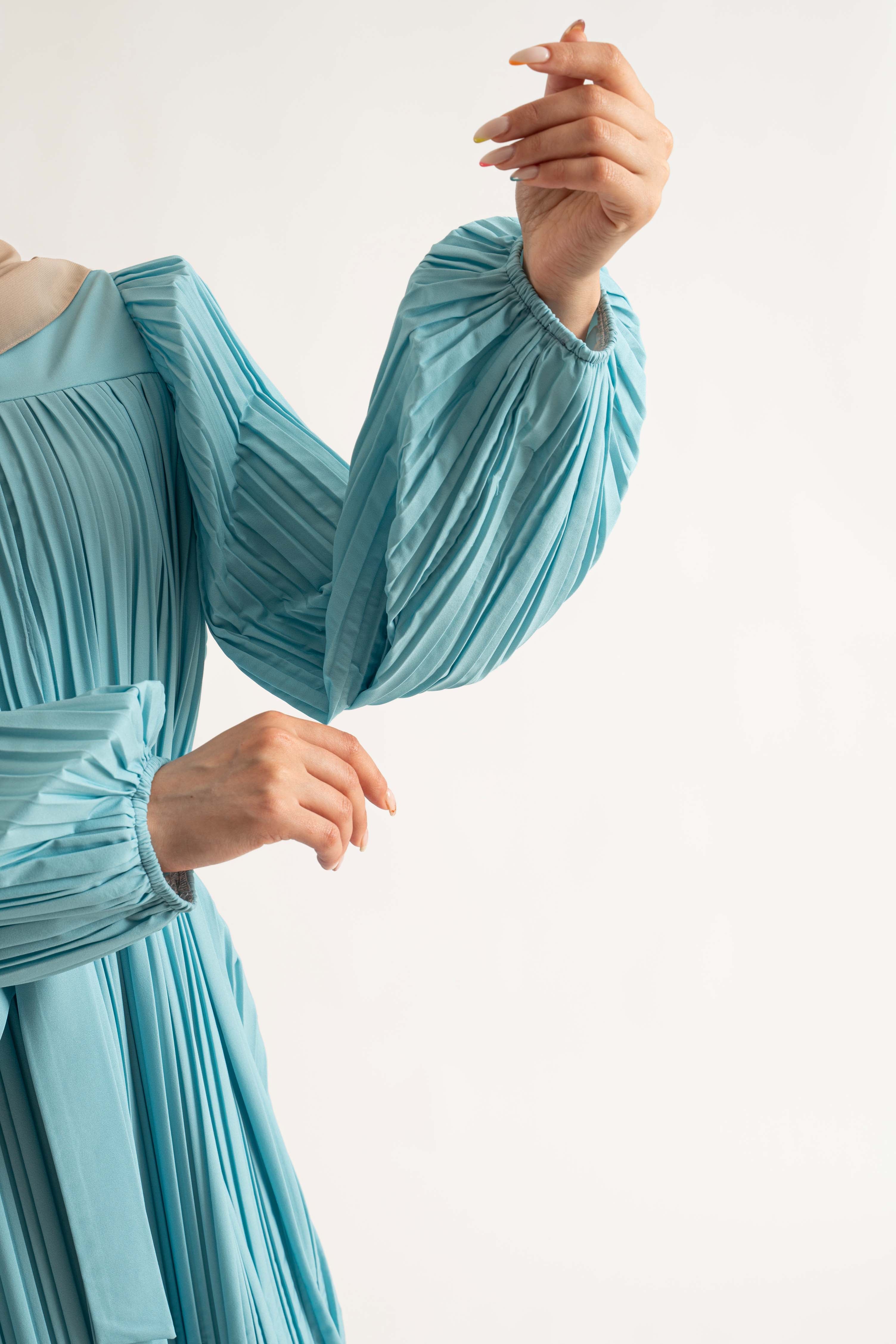 Jewel Pleat Maxi Dress Sea Green - US22 Jewel Pleat Maxi Dress Sea Green - US22