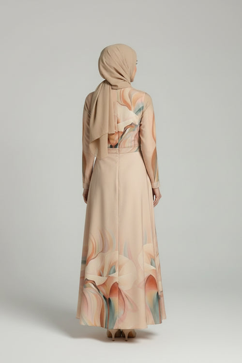 pastel modest dresses Modest White Pastel Dress 14232B