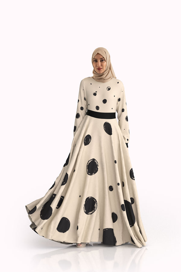 Polka Dot Dress Modest Hijab Fashion