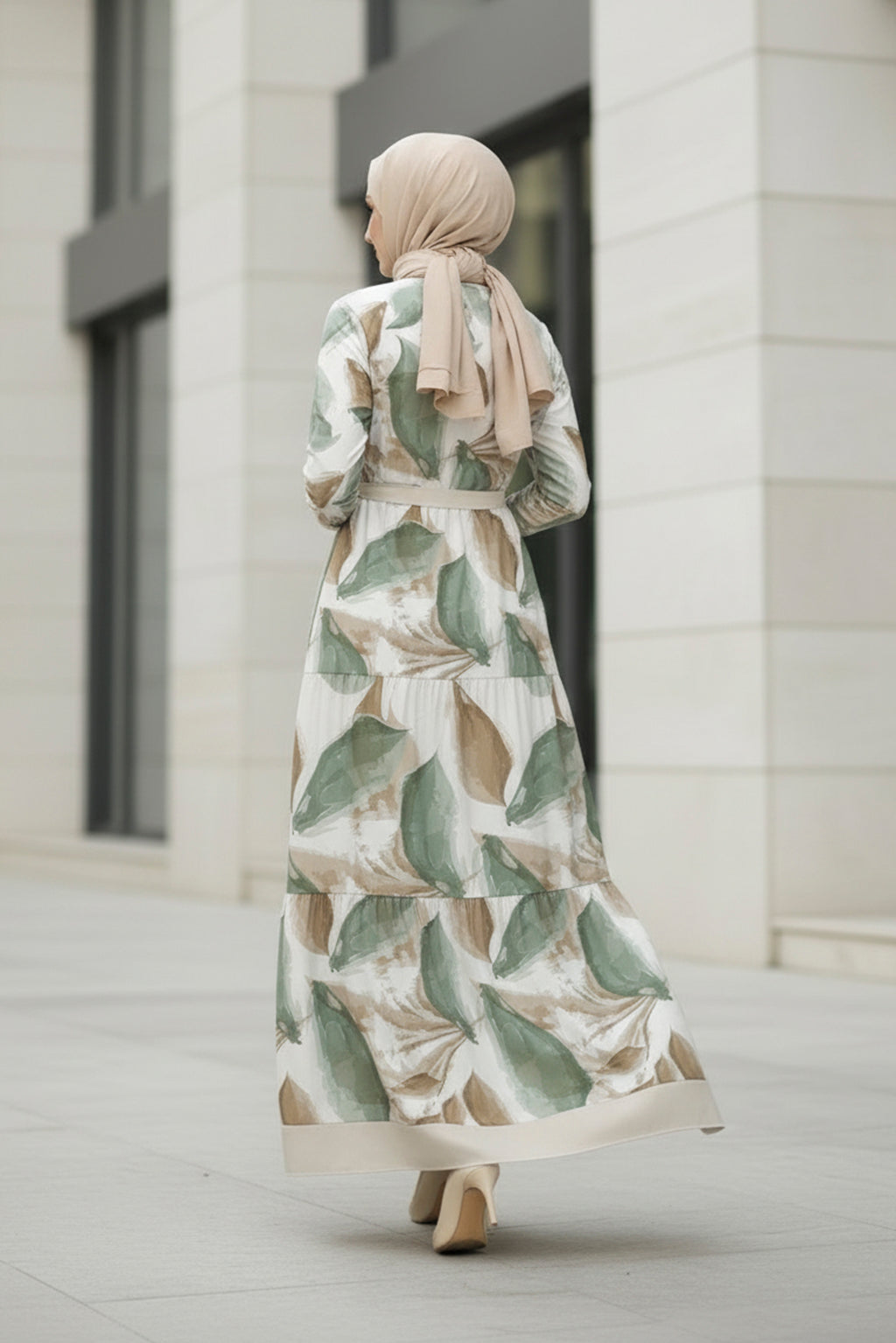Sage Leaf Modest Maxi Dress | Elegant Long Sleeve Dress Tolavita 4XL Sage Leaf Modest Maxi Dress | Elegant Long Sleeve Dress Tolavita 4XL