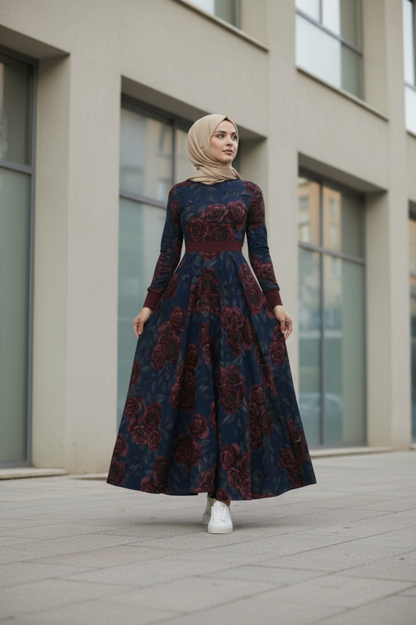 Crimson Rose Maxi Dress