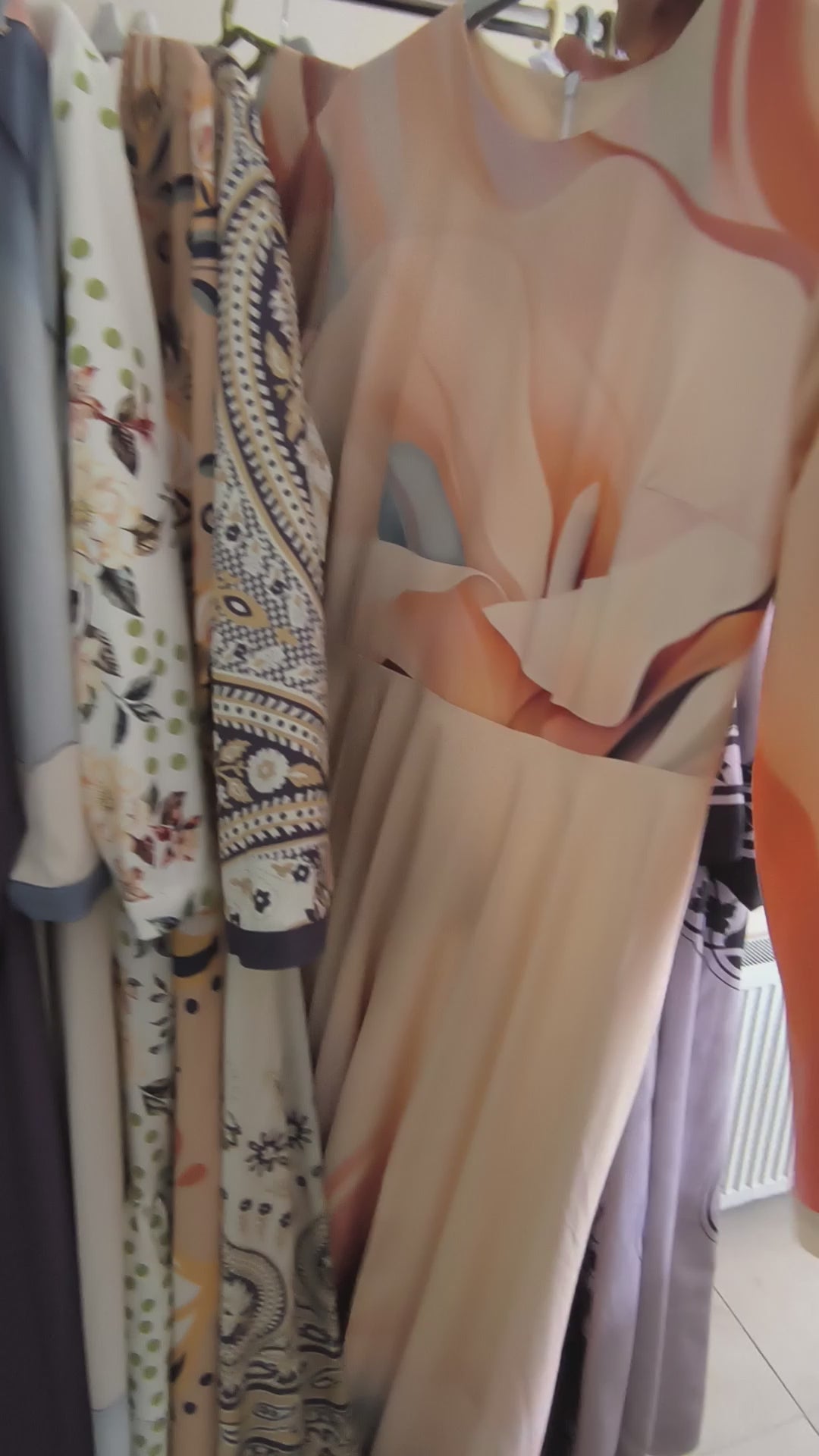 Peach Floral Modest Maxi Dress – Soft Feminine Elegance