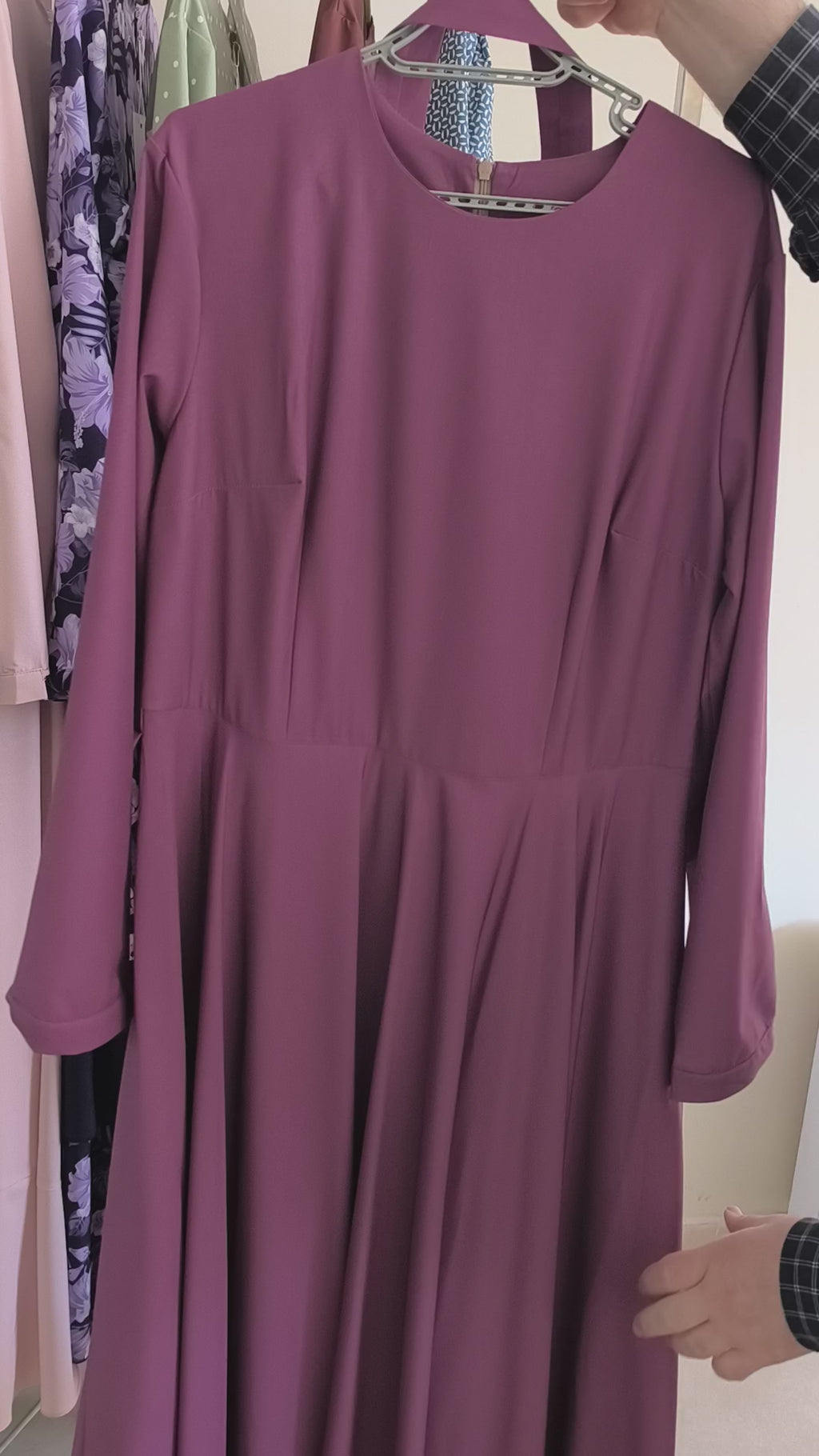 Plum Modest Maxi Dress – Long Sleeve Elegant Gown