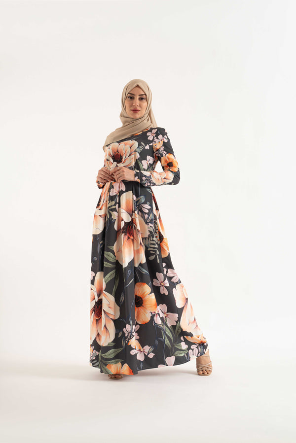 Floral Maxi Dress, Feminine, Modest Fashion