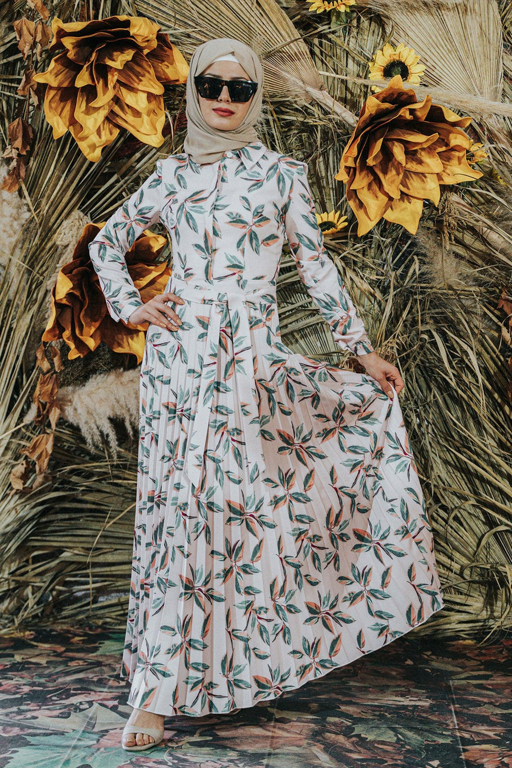 Multi-leaf dress - Modest Dresses, Abaya, Long Sleeve dress!