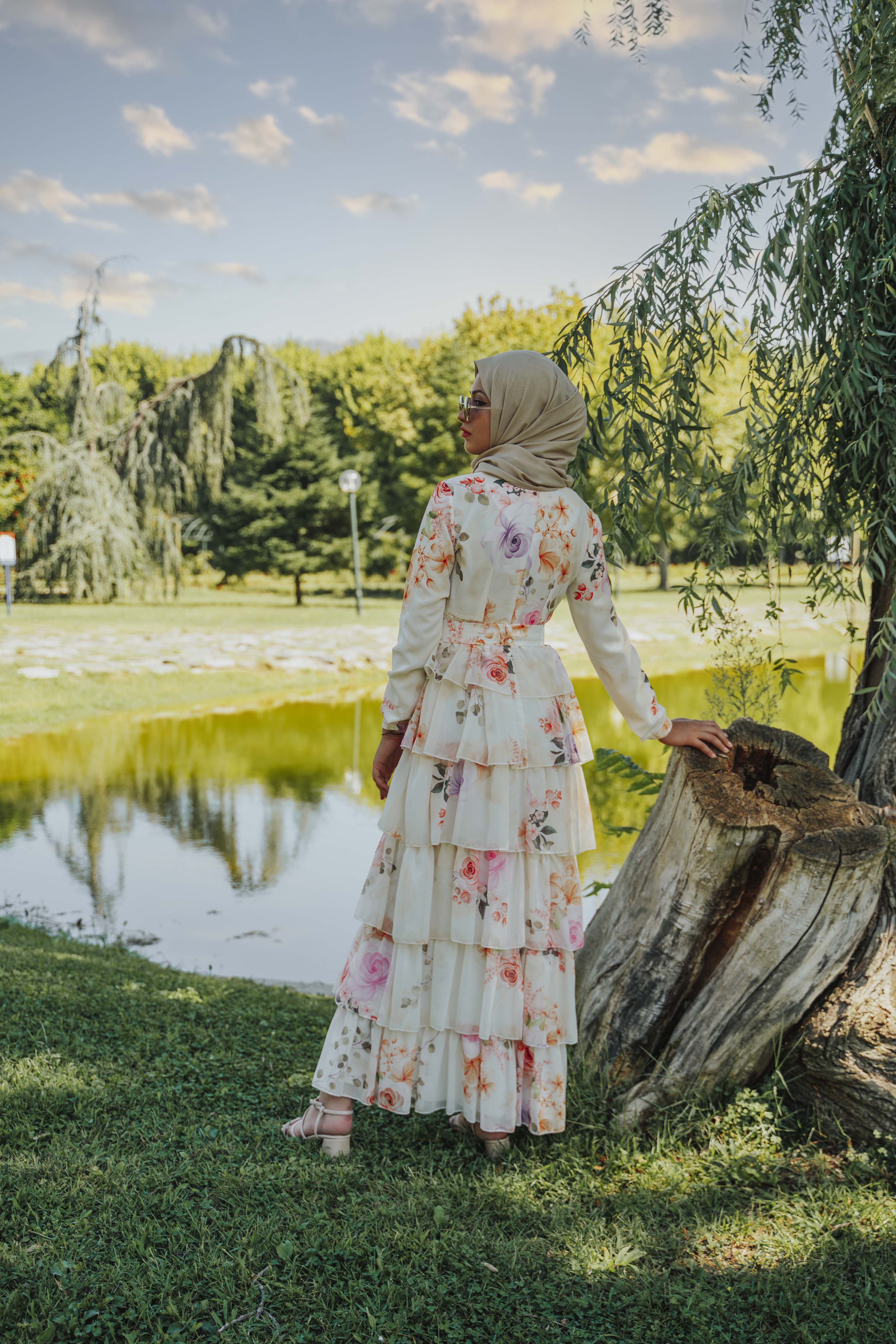 Brighton ruffled Dress - Modest Dresses, Abaya, Long Sleeve dress!