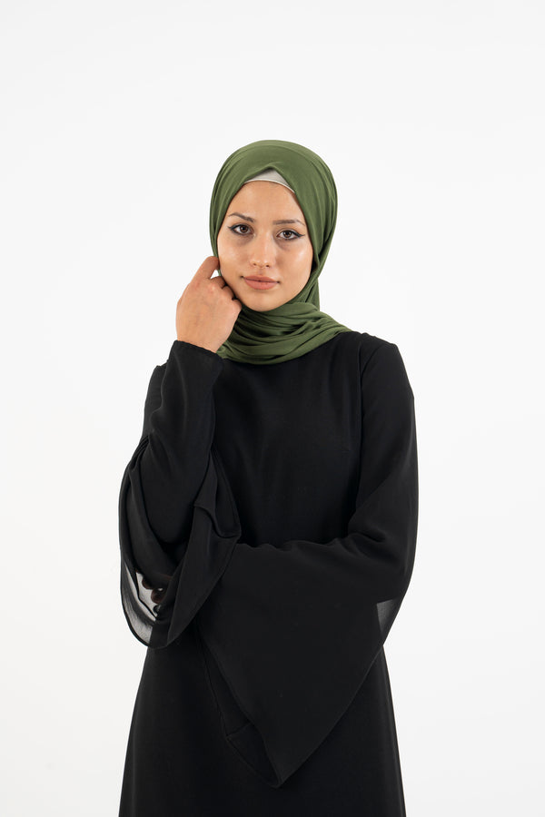 Green Premium Jersey Hijab- Modest Dresses, Abaya, Long Sleeve dress!