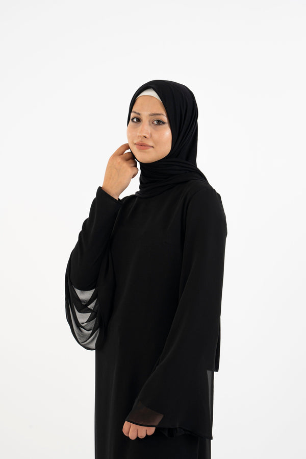 Black Premium Jersey Hijab- Modest Dresses, Abaya, Long Sleeve dress!