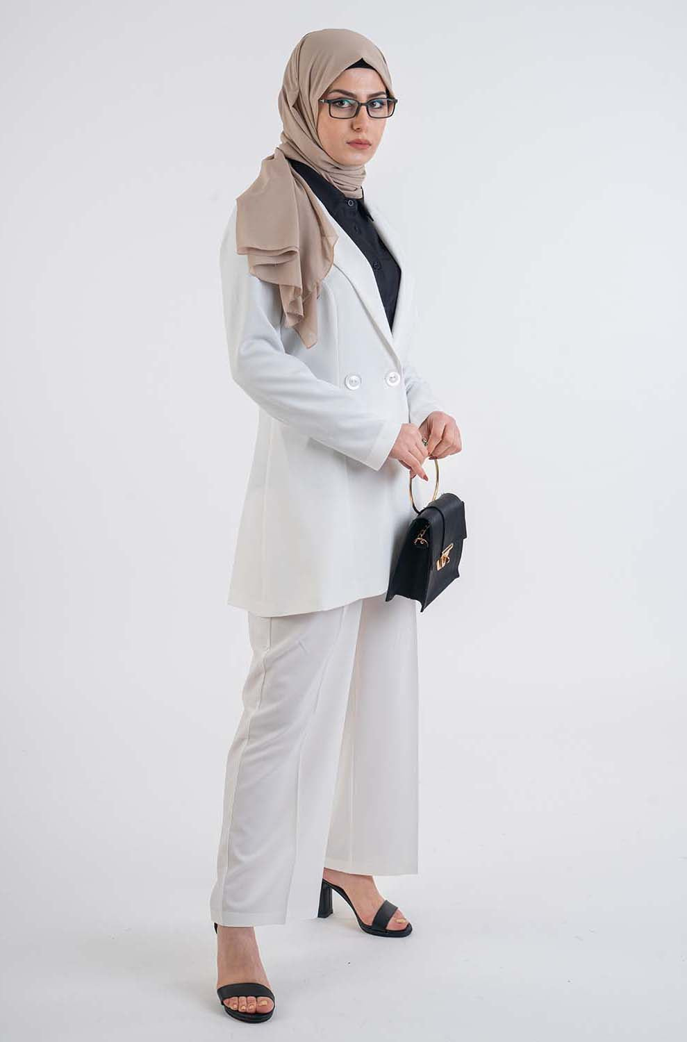 Aiden White jacket - Modest Dresses, Abaya, Maxi,  Long Sleeve dress!