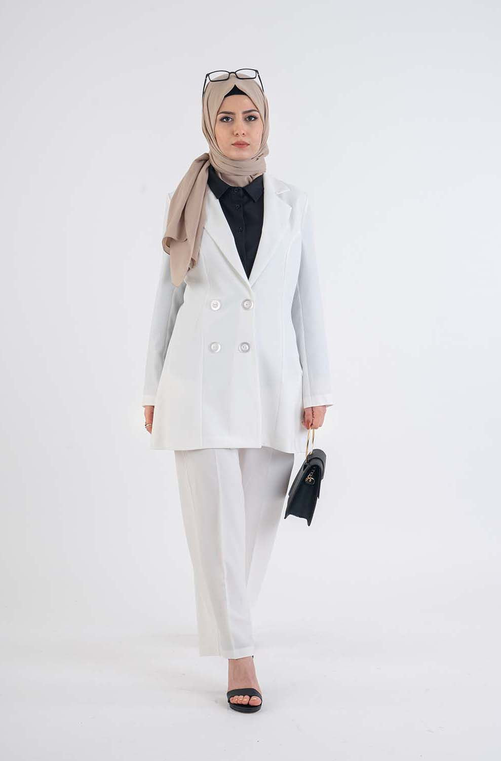 Aiden White jacket - Modest Dresses, Abaya, Maxi,  Long Sleeve dress!