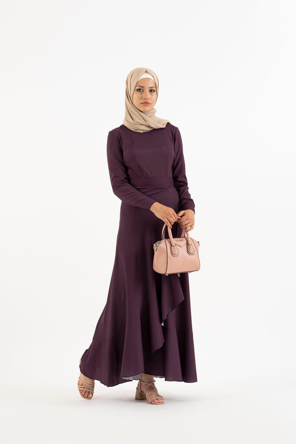 Aubergine Long Dress - Modest Dresses, Abaya,Maxi,  Long Sleeve dress!