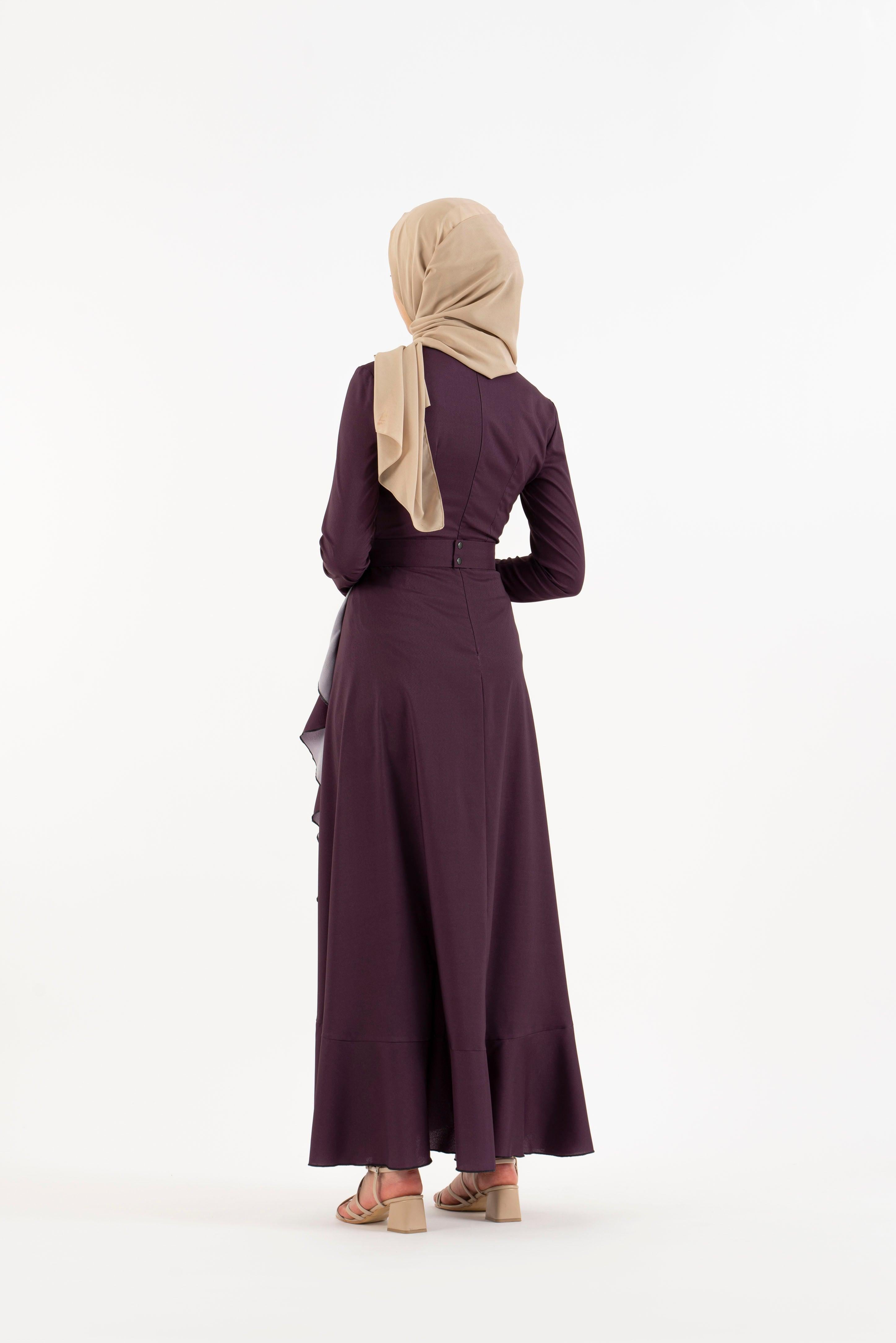 Aubergine Long Dress - Modest Dresses, Abaya,Maxi,  Long Sleeve dress!