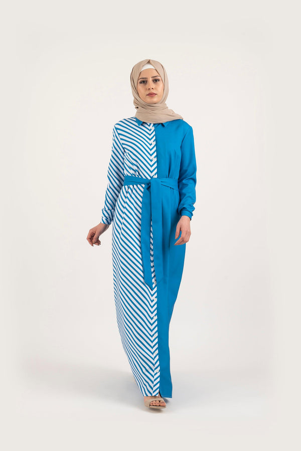 Azure Shirt Dress - Modest Dresses, Abaya, Maxi, Long Sleeve dress!