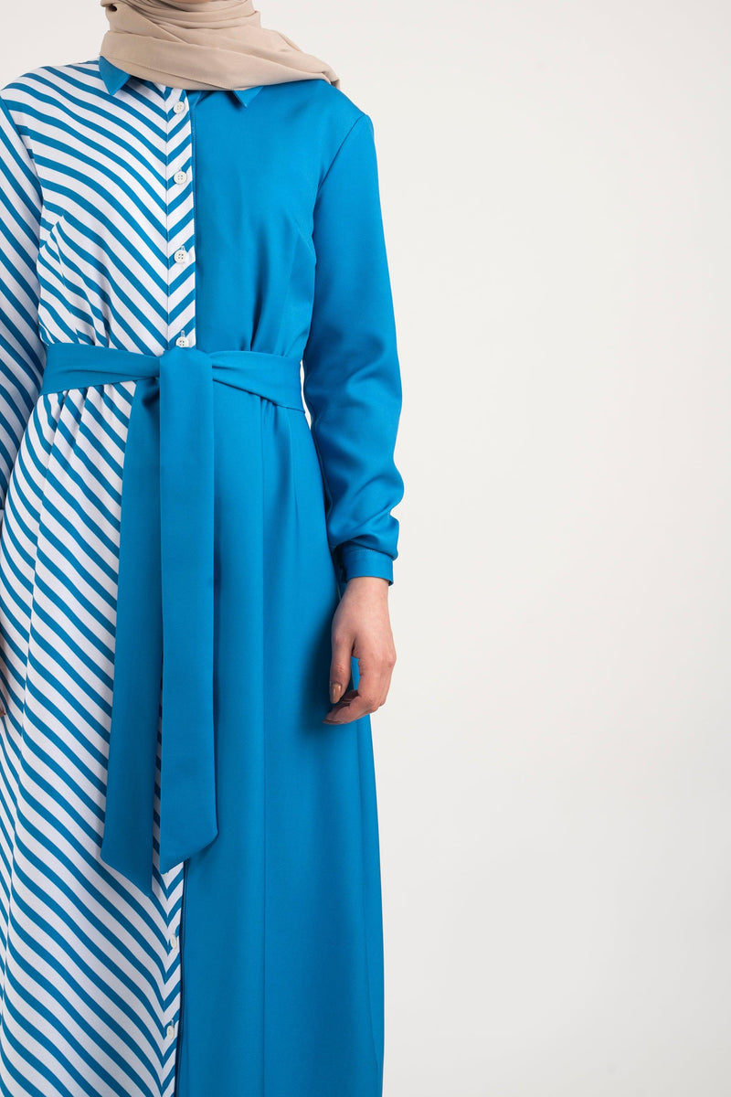 Azure Shirt Dress - Modest Dresses, Abaya, Maxi, Long Sleeve dress!