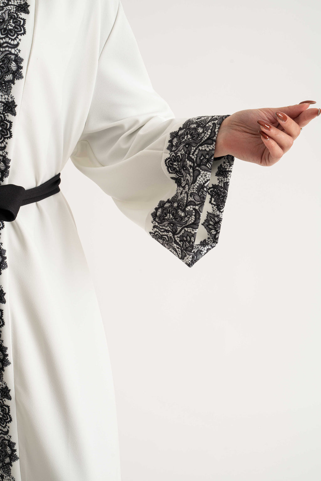 BLOOMY white Abaya- Modest Dresses, Abaya,Maxi, Long Sleeve dress!
