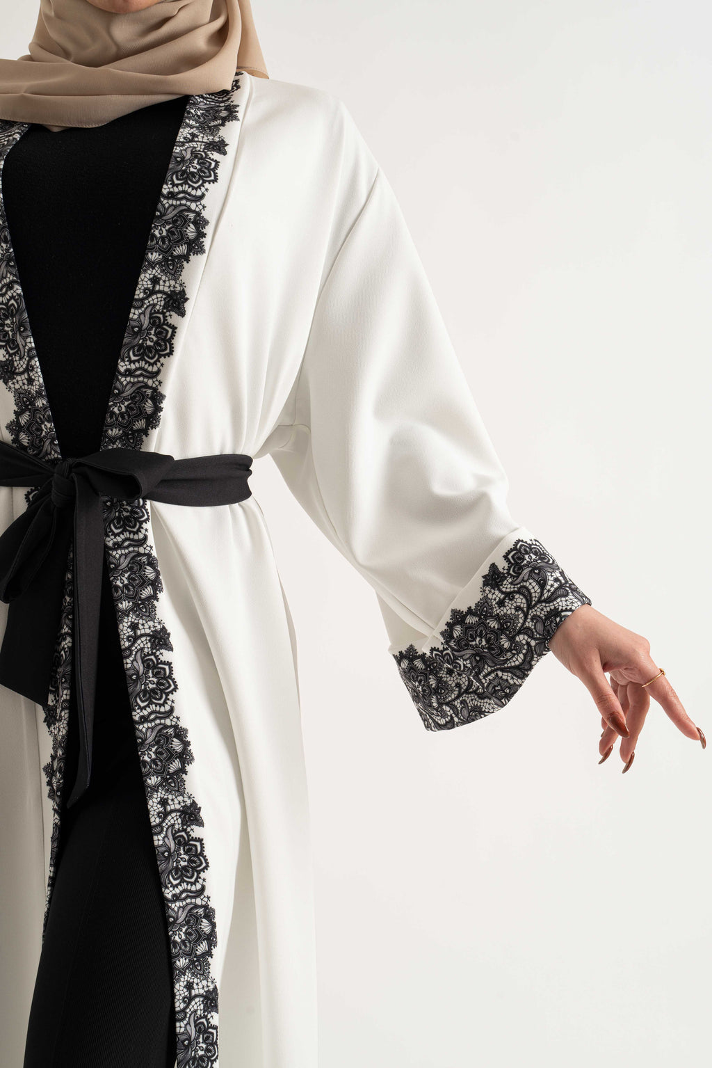 BLOOMY white Abaya- Modest Dresses, Abaya,Maxi, Long Sleeve dress!