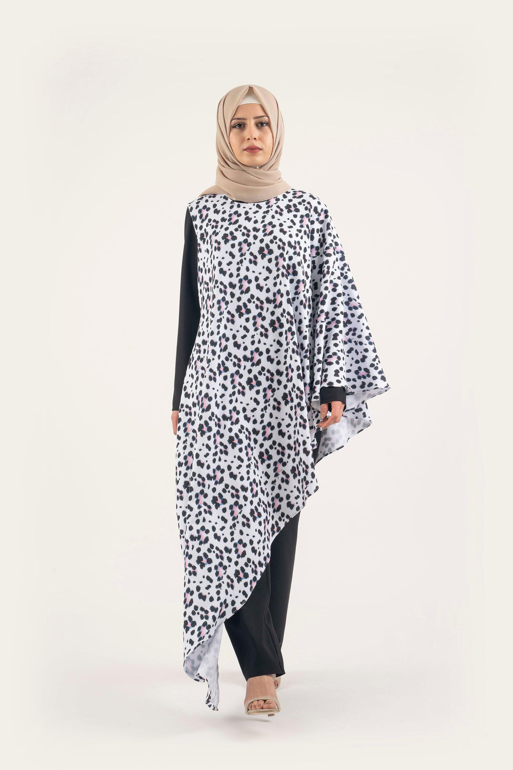 Black Cheetah Jumpsuit - Modest Dresses, Abaya, Long Sleeve dress!