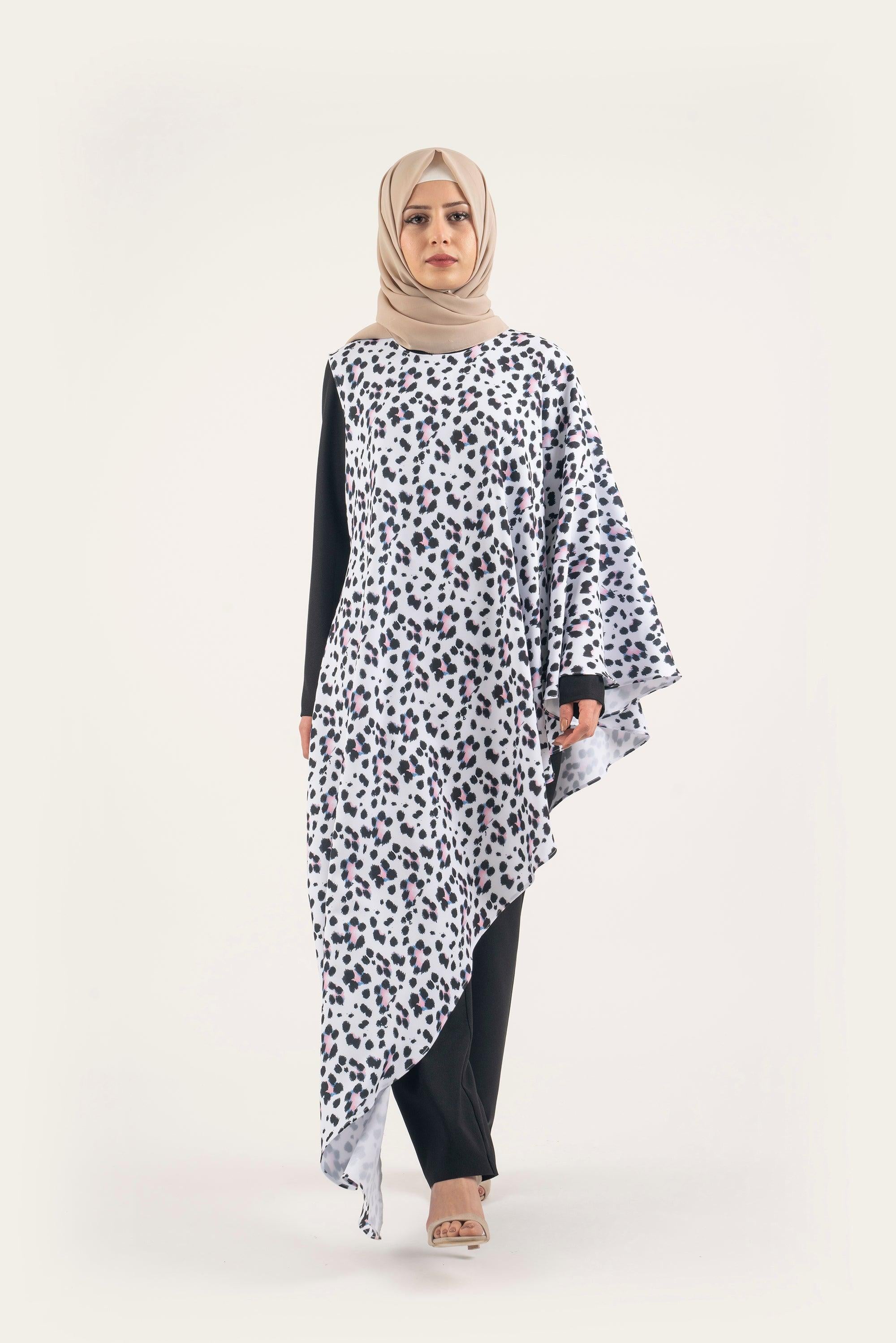 Black Cheetah Jumpsuit - Modest Dresses, Abaya, Long Sleeve dress!