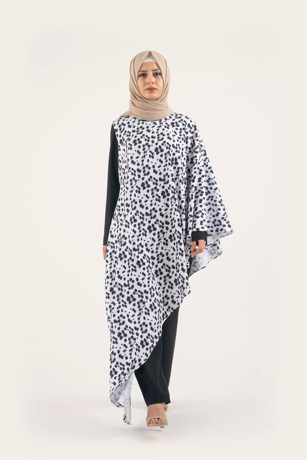 Black Cheetah Jumpsuit - Modest Dresses, Abaya, Long Sleeve dress!