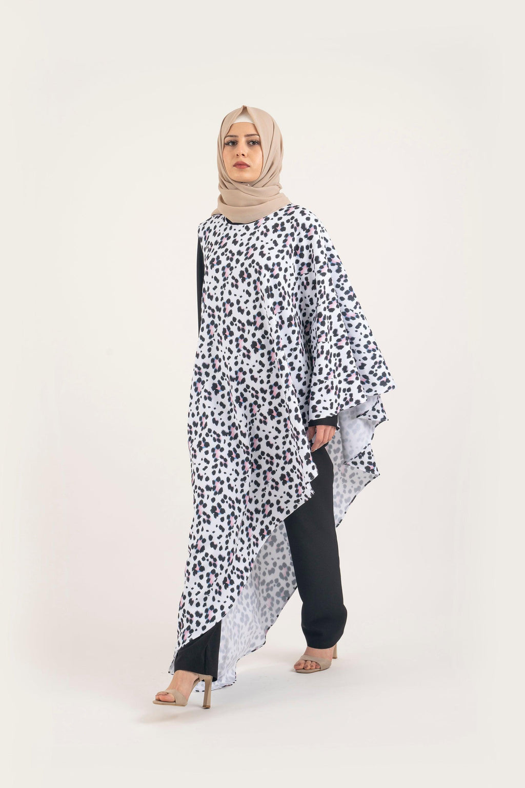 Black Cheetah Jumpsuit - Modest Dresses, Abaya, Long Sleeve dress!