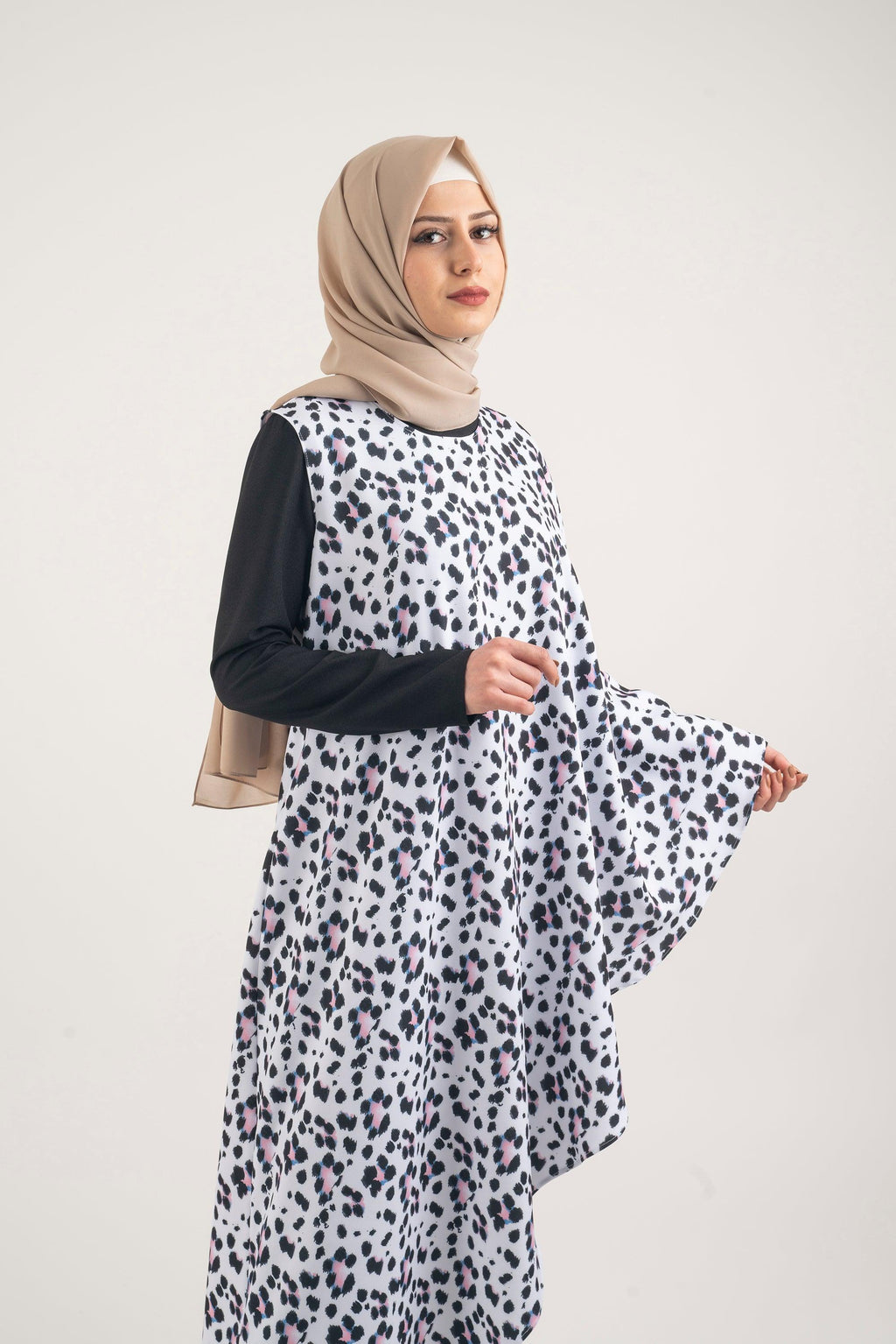 Black Cheetah Jumpsuit - Modest Dresses, Abaya, Long Sleeve dress!