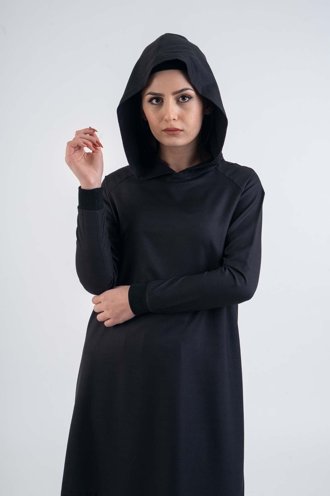 Black Hooded - Modest Dresses, Abaya, Maxi, Long Sleeve dress!