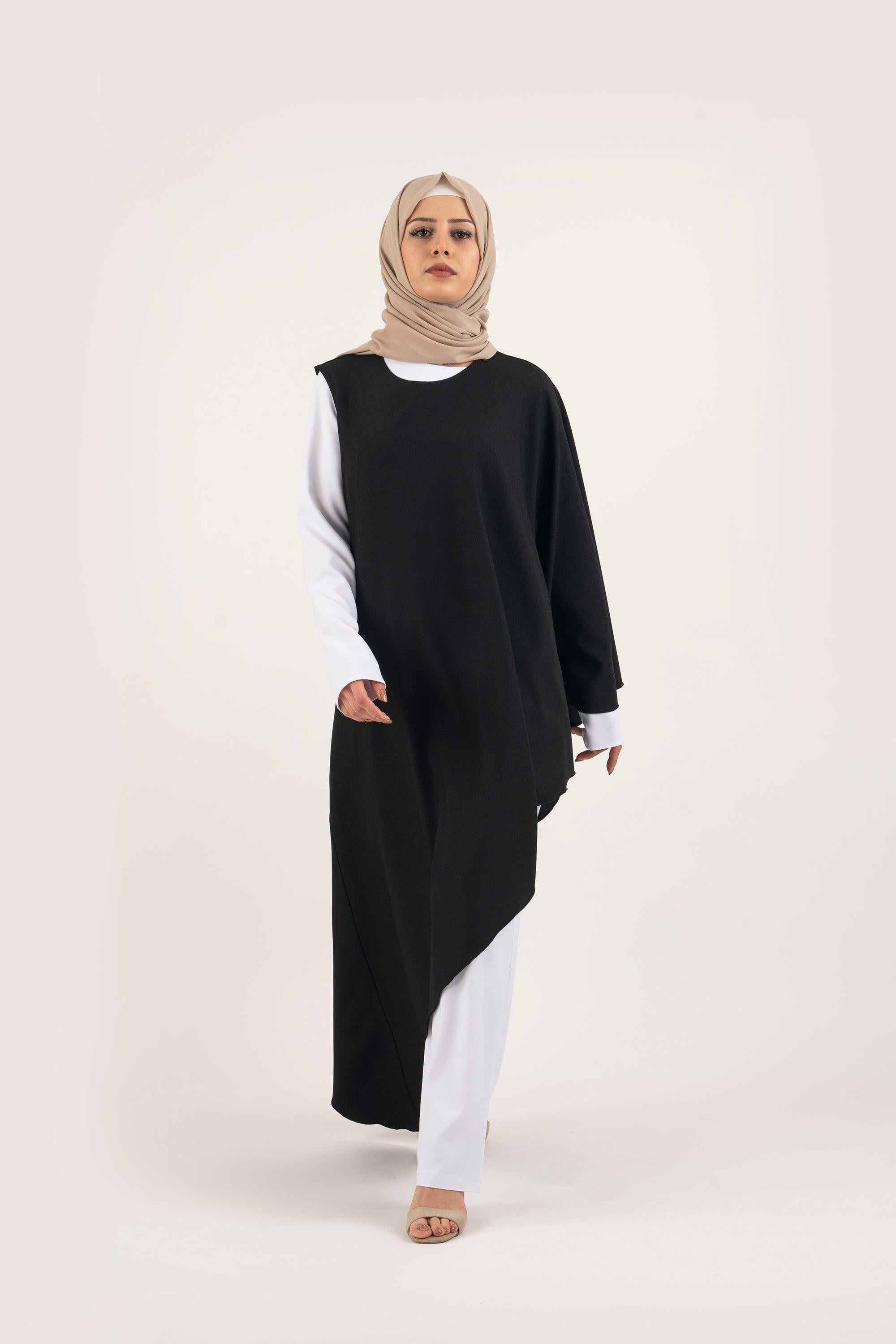 Black & White Ink Jumpsuit - Modest Dresses, Abaya, Long Sleeve dress!