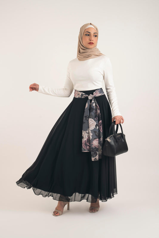 Black flow skirt - Modest Dresses, Abaya,Maxi,  Long Sleeve dress!