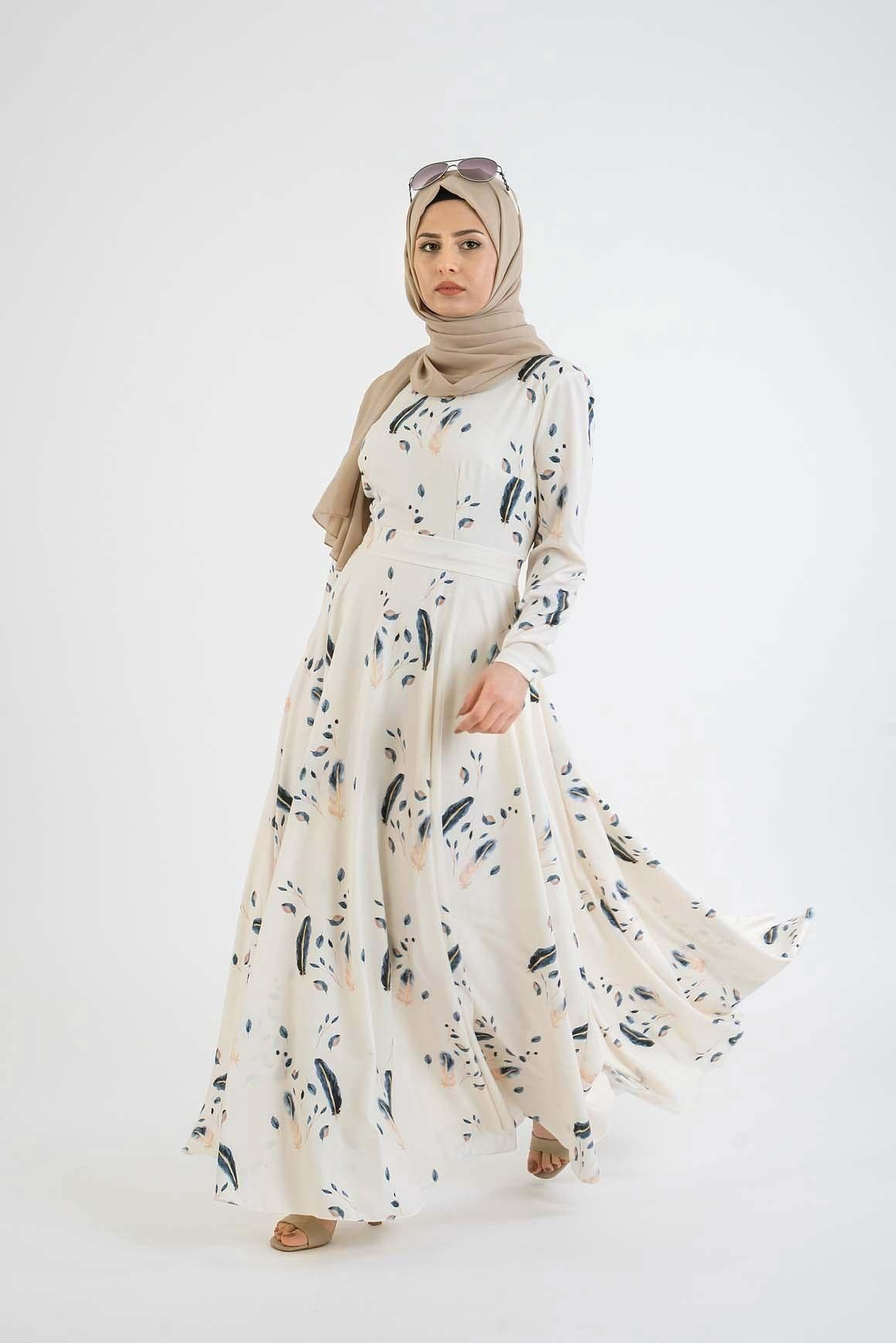 Blue Flock Dress - Modest Dresses, Abaya, Maxi, Long Sleeve dress!