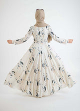 Blue Flock Dress - Modest Dresses, Abaya, Maxi, Long Sleeve dress!