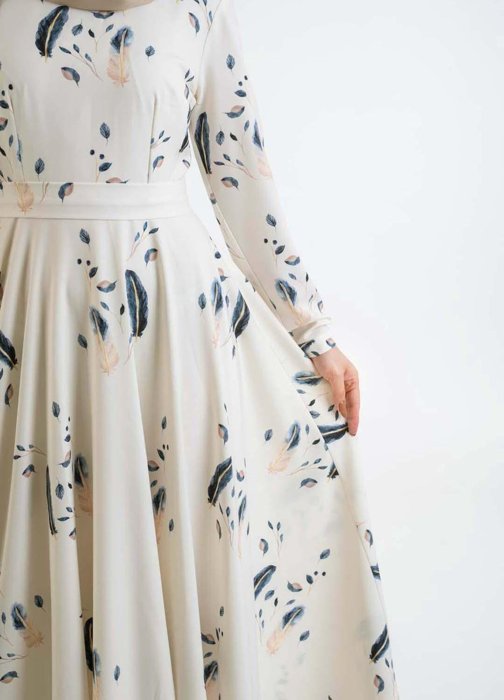 Blue Flock Dress - Modest Dresses, Abaya, Maxi, Long Sleeve dress!