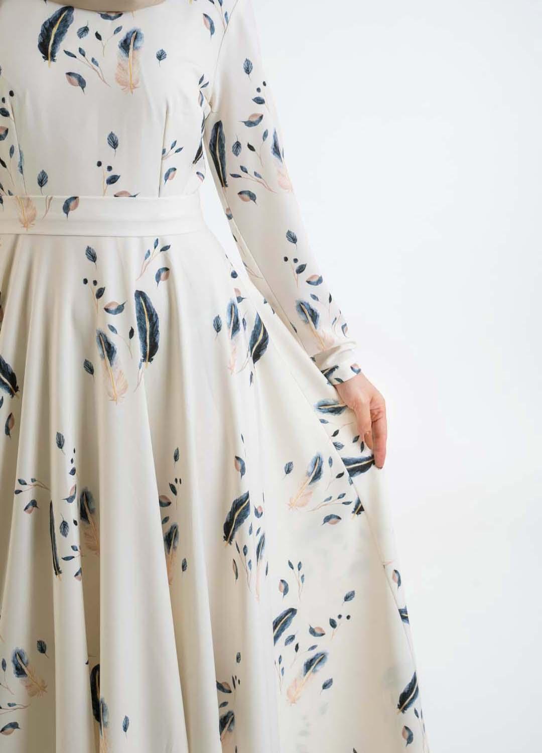 Blue Flock Dress - Modest Dresses, Abaya, Maxi, Long Sleeve dress!