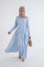 Blue Shirred Dress - Modest Dresses, Abaya, Maxi, Long Sleeve dress!